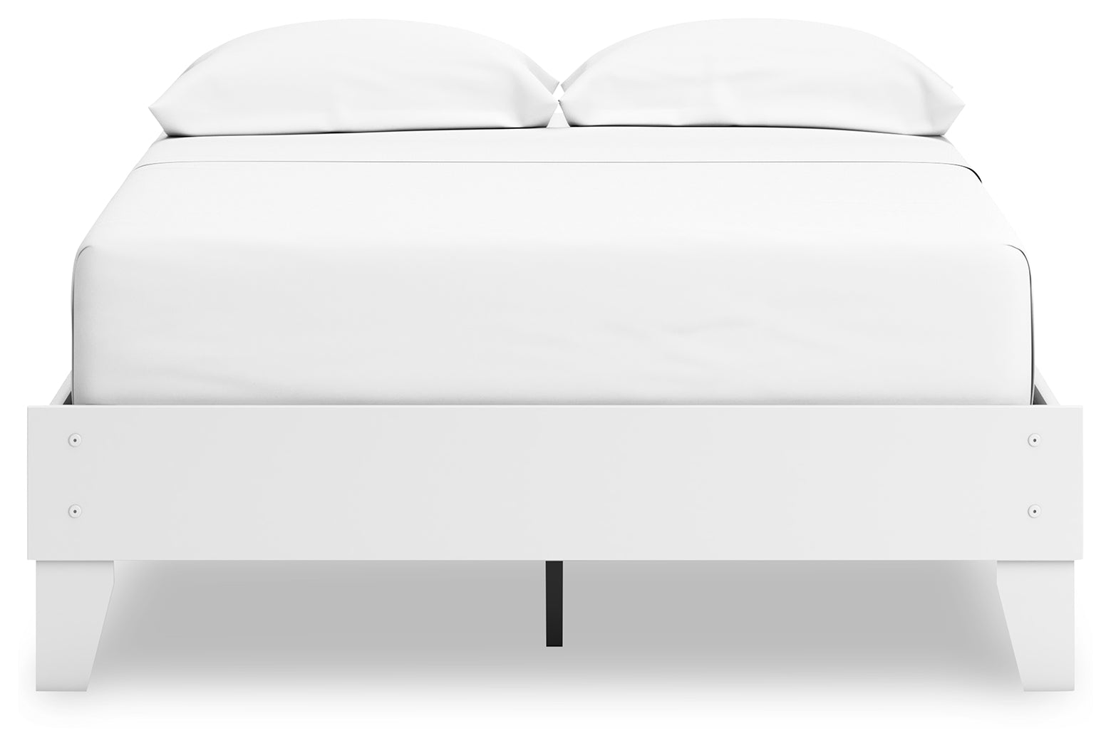 Hallityn Full White Platform Bed - rear side view