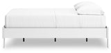 Hallityn Full White Platform Bed - right side profile