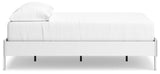 Hallityn Full White Platform Bed - angled front side view