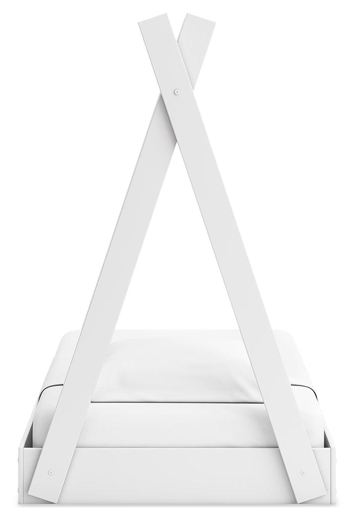 Hallityn White Twin Tent Bed back view