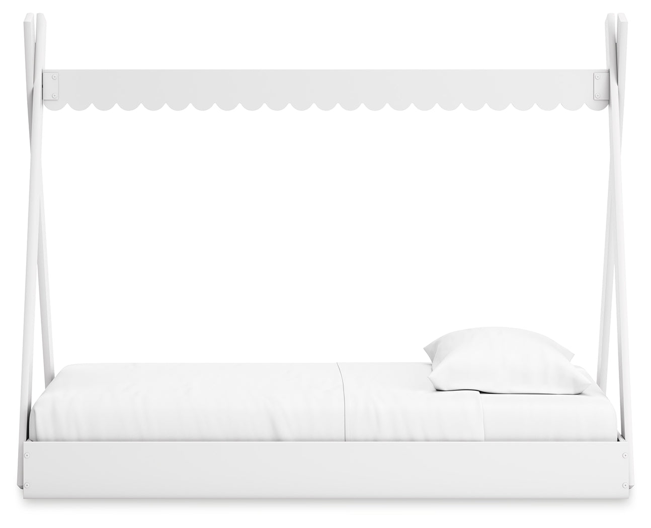 Hallityn White Twin Tent Bed side alternate view