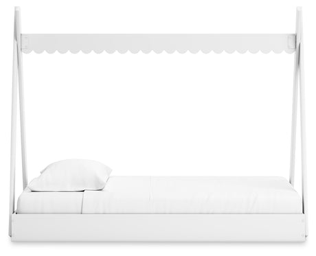 Hallityn White Twin Tent Bed side view