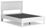 Hallityn full panel platform bed front angle detail
