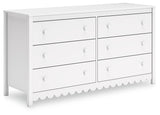 Hallityn White Dresser side view