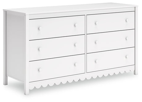 Hallityn White Dresser side view