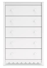 Back view of Hallityn White Chest of Drawers