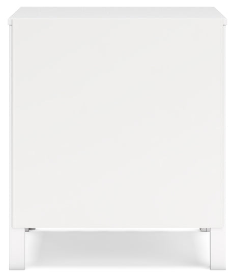 Back view of Hallityn White Nightstand