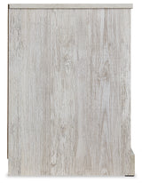 Paxberry Whitewash Nightstand side angle