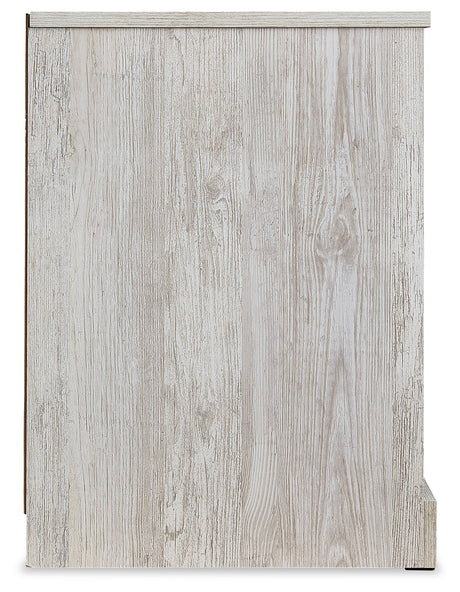 Paxberry Whitewash Nightstand side angle