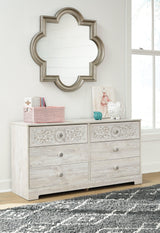 Paxberry dresser styled with bedroom accessories