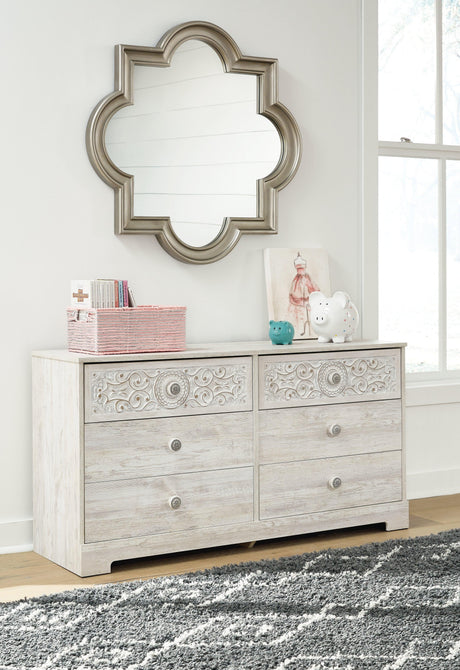 Paxberry dresser styled with bedroom accessories