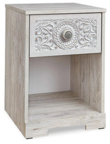 Paxberry Whitewash Nightstand drawer close-up