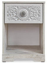Paxberry Whitewash Nightstand full front view