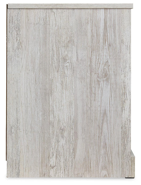 Paxberry Whitewash Nightstand side profile