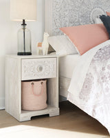 Paxberry Whitewash Nightstand top view