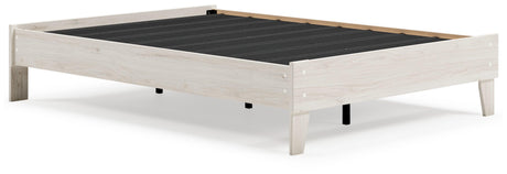 Socalle Full Platform Bed head on view with natural finish