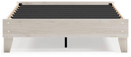Socalle Platform Bed side profile in light oak finish