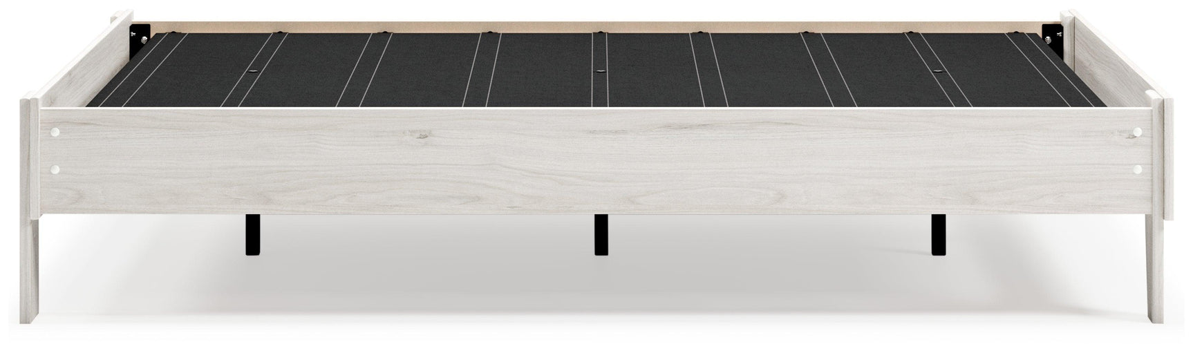 Back view of Socalle Light Natural Full Platform Bed