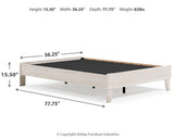 Dimension diagram of Socalle Full Size Platform Bed