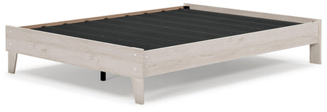 Socalle Light Natural Queen Platform Bed angled side view