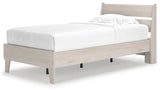 Socalle Natural Twin Panel Platform Bed alternate angle
