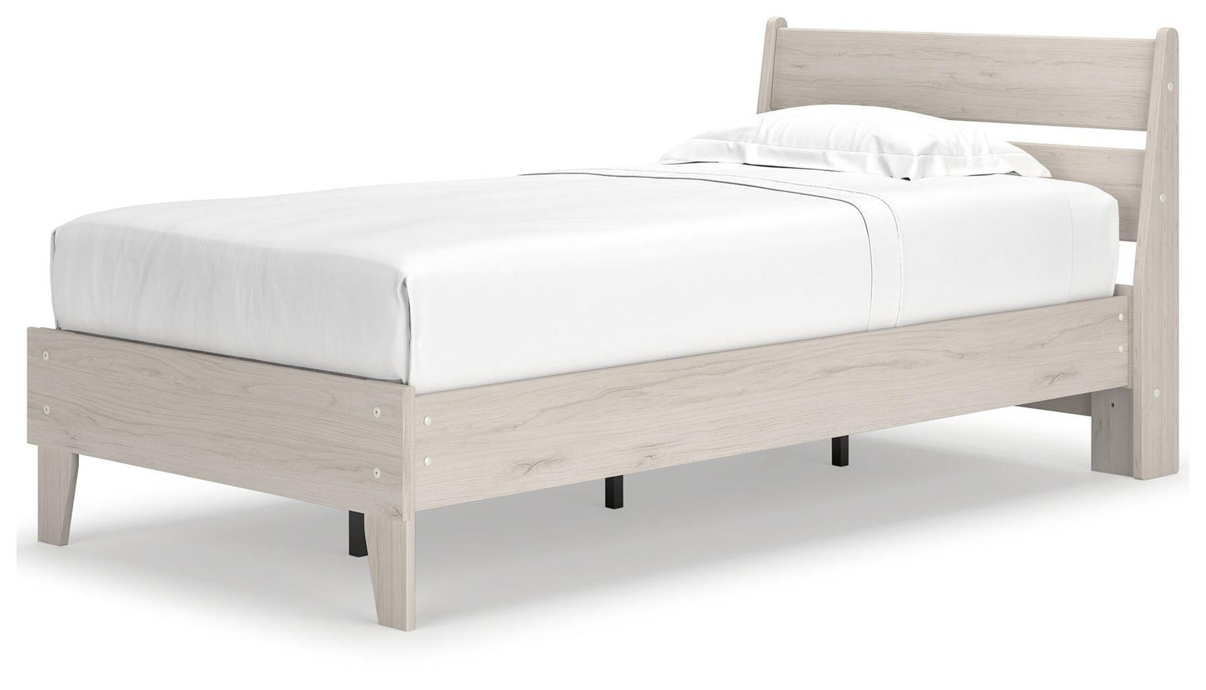 Socalle Natural Twin Panel Platform Bed alternate angle