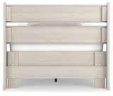Socalle Natural Twin Panel Platform Bed rear view