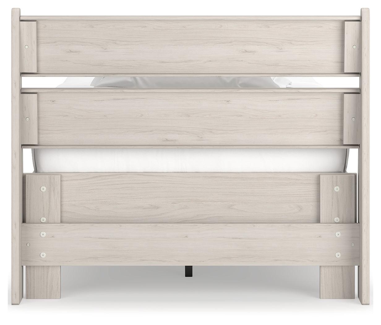 Socalle Natural Twin Panel Platform Bed rear view