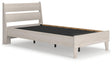 Socalle Natural Twin Panel Platform Bed angled front view