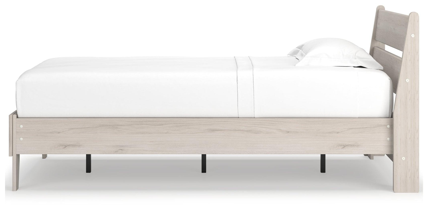 Socalle Natural Twin Panel Platform Bed alternate side angle