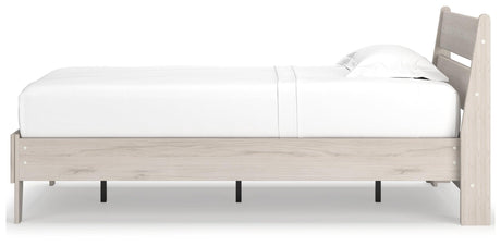 Socalle Natural Twin Panel Platform Bed alternate side angle