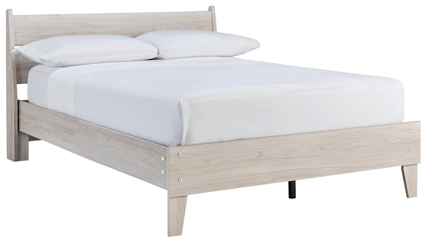 Socalle Natural Full Panel Full-Size Platform Bed angled view