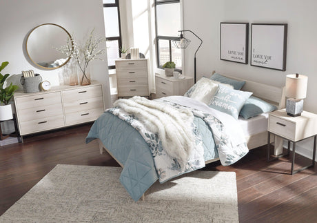 Socalle Natural Full Panel Full-Size Platform Bed styled bedroom setting horizontal