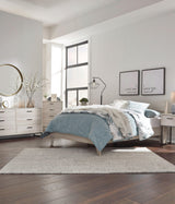 Socalle Natural Full Panel Full-Size Platform Bed styled bedroom setting vertical