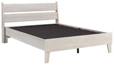 Socalle Natural Full Panel Full-Size Platform Bed close-up on headboard