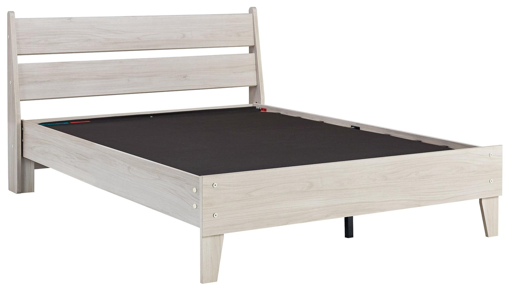 Socalle Natural Full Panel Full-Size Platform Bed close-up on headboard