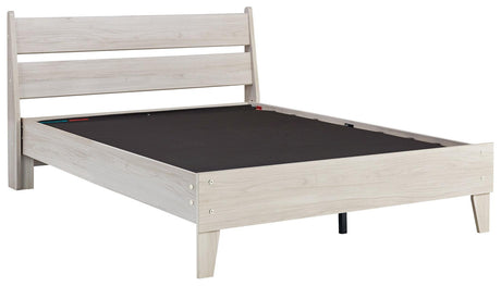 Socalle Natural Full Panel Full-Size Platform Bed close-up on headboard