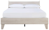 Socalle Natural Oak Queen Panel Platform Bed front-on view