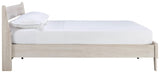 Socalle Natural Oak Queen Panel Platform Bed side profile
