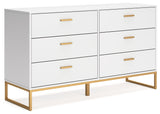 Socalle Two-Tone Dresser angled view showing goldtone metal legs