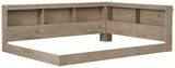 Close-up of Oliah bed headboard with storage cubbies