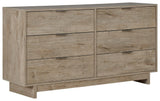 Oliah Natural Dresser angled view with closed drawers