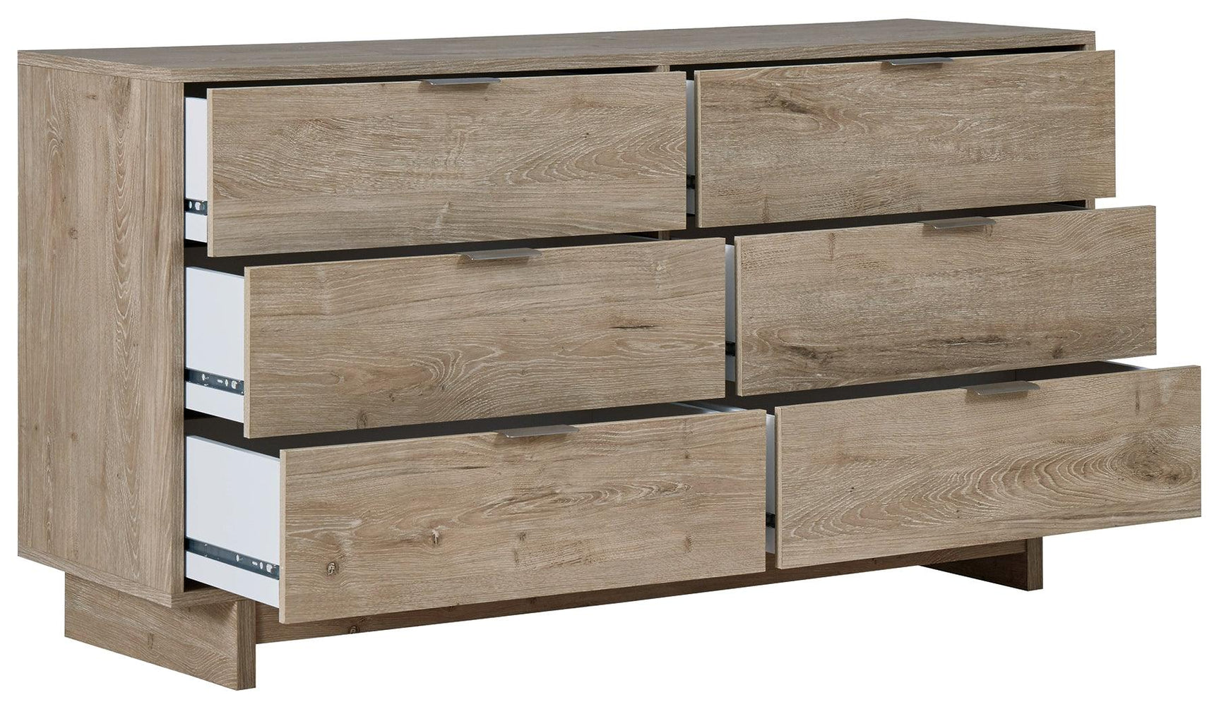 Oliah Natural Dresser angled view with one drawer open