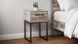 Neilsville Whitewash Nightstand close-up detail