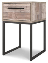 Neilsville Whitewash Nightstand side view
