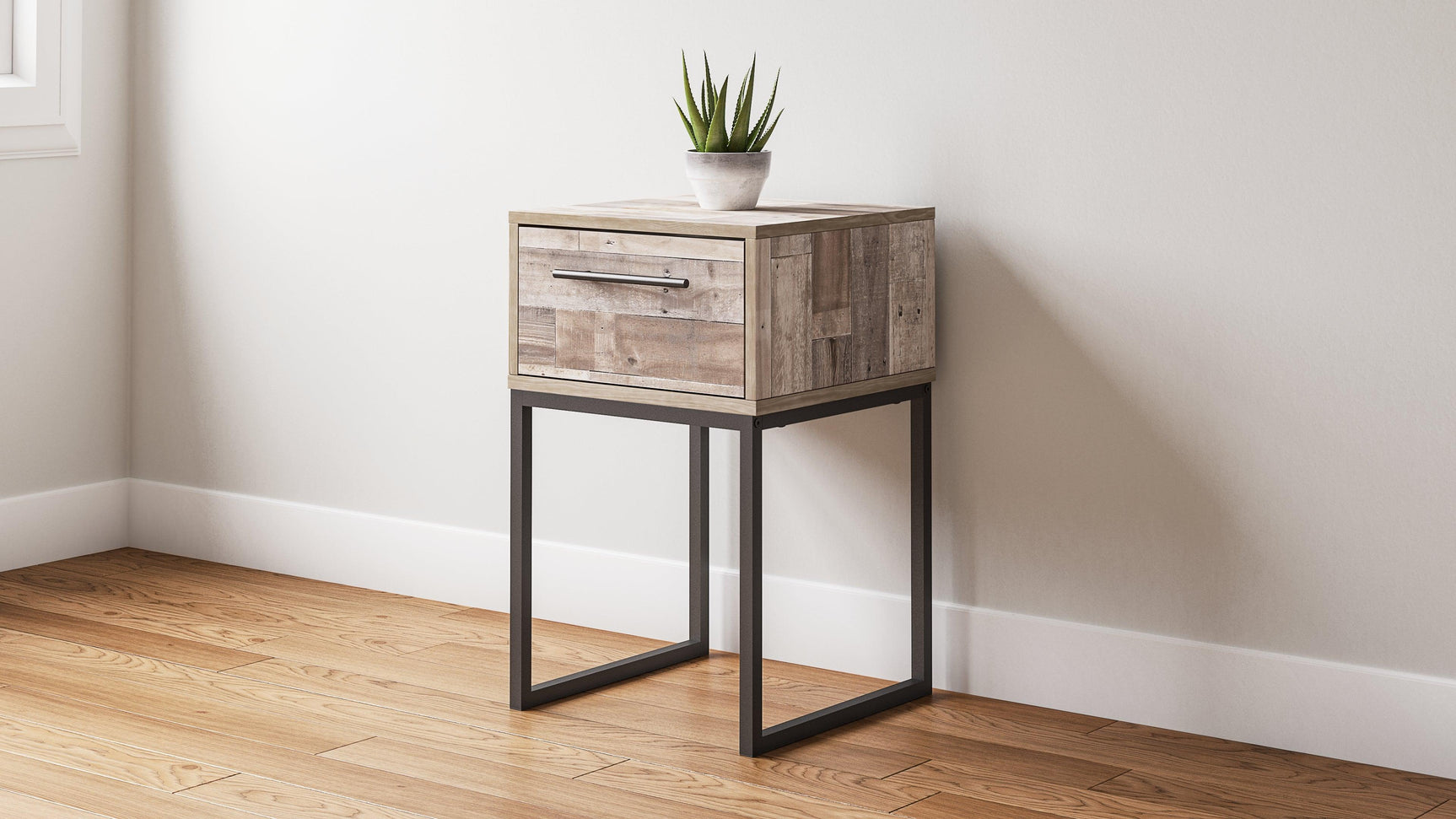 Neilsville Whitewash Nightstand top view