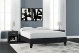 Finch Black Queen Platform Bed, headboard close-up