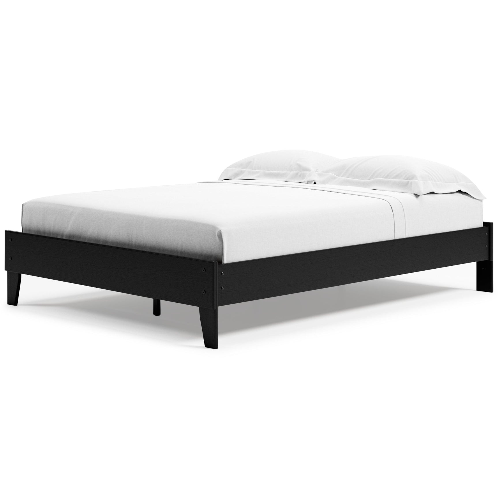 Finch Black Queen Platform Bed, back view