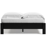 Finch Black Queen Platform Bed, black finish close-up