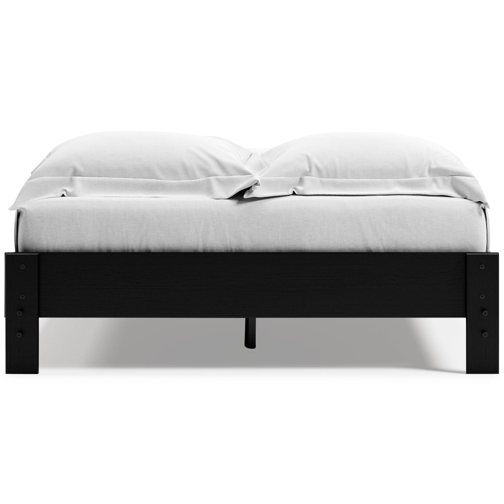 Finch Black Queen Platform Bed, black finish close-up
